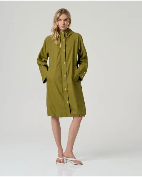 Parka Surkana con capucha oliva | abrigo