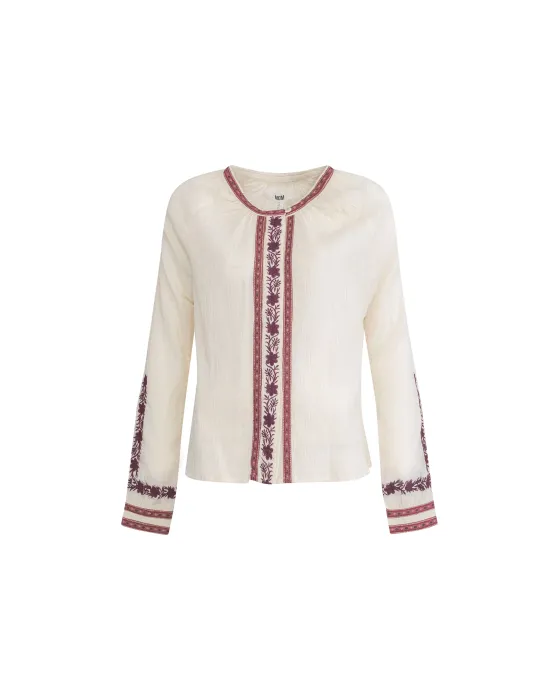 Blusa MDM Amour Beige | bordado y algodón