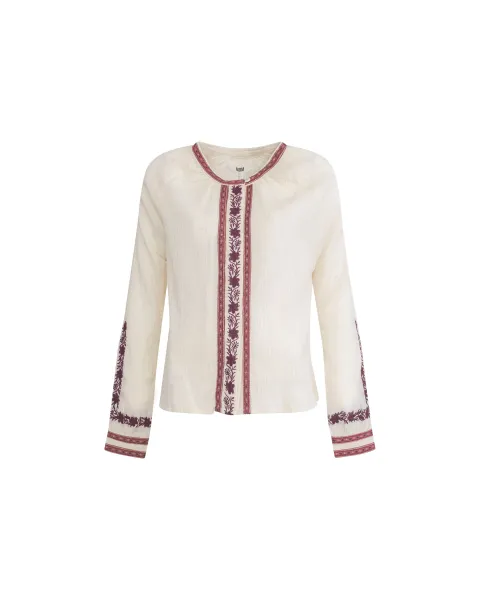 Blusa MDM Amour Beige | bordado y algodón