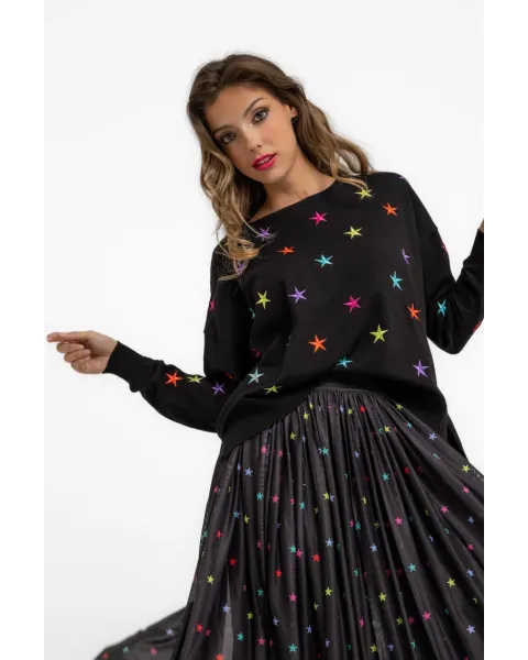 Suéter Lolina crop Stars | Jersey estampado