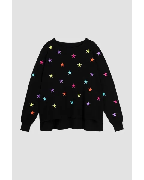 Suéter Lolina crop Stars | Jersey estampado