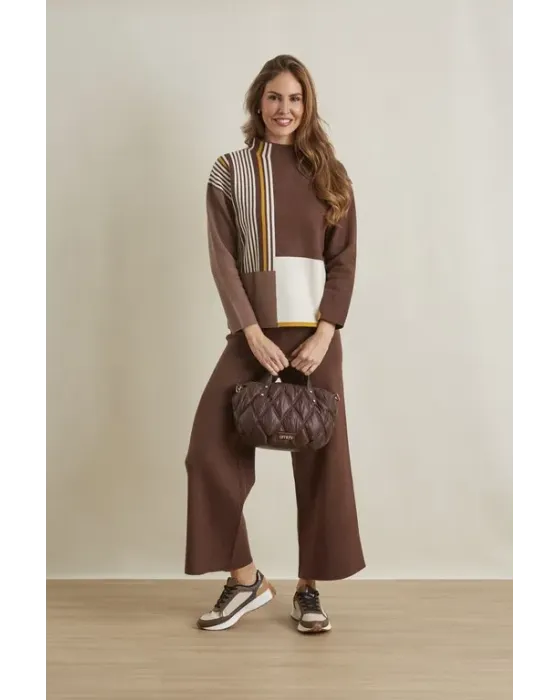 Conjunto Amichi Jersey + Calças Castanhas