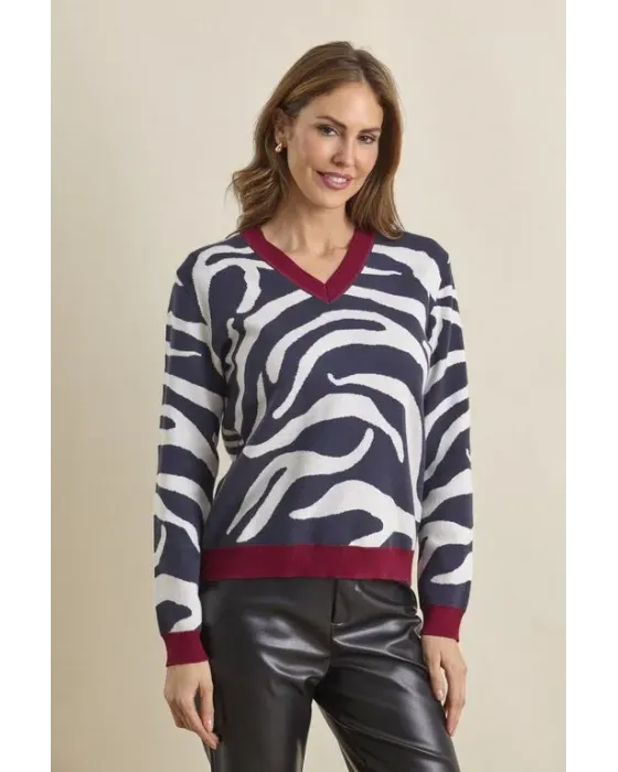 Jersey Amichi Animal Print Bordeaux