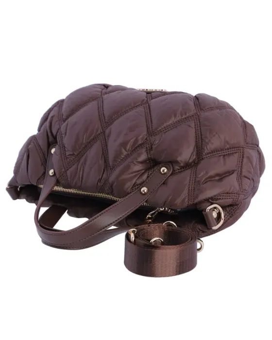 Bolso de mão Amichi Castanho | Bolsa acolchoada