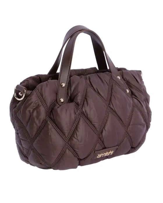 Bolso Mano Amichi Marrón | Bolso acolchado