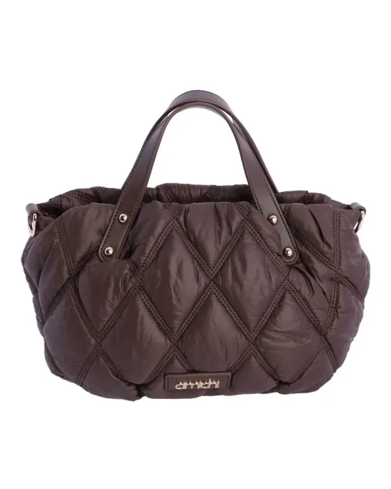 Bolso de mão Amichi Castanho | Bolsa acolchoada