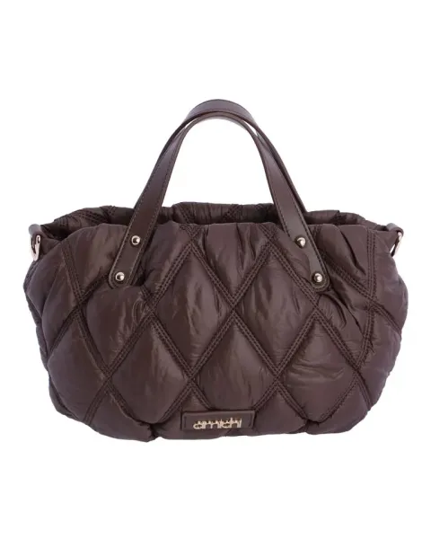 Bolso de mão Amichi Castanho | Bolsa acolchoada