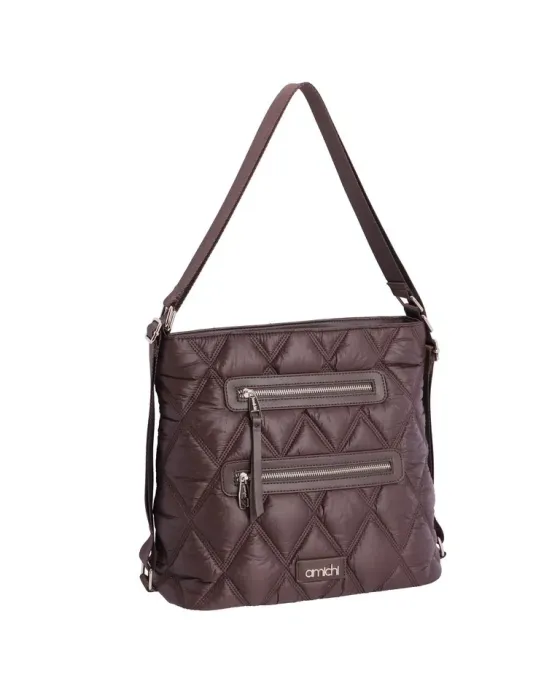 Bolso Mochilla Amichi Marrón | Bolso de hombro