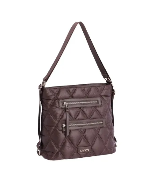 Bolso Mochilla Amichi Marrón | Bolso de hombro