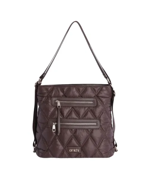 Bolso Mochilla Amichi Marrón | Bolso de hombro