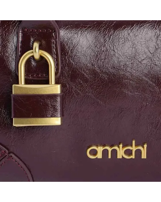 Bolsa de mão Amichi Bordeaux | Bolsa pequena