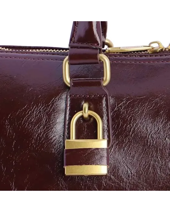 Bolso Mano Amichi Burdeos candado | bolso de mano