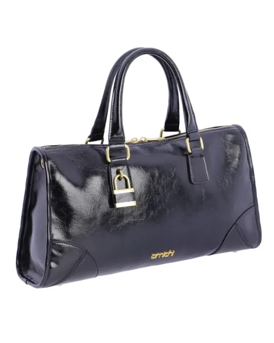 Bolso Mano Amichi Negro candado | bolso elegante