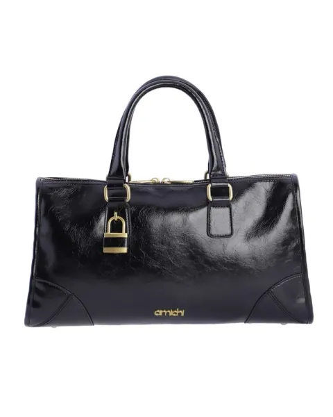 Bolso Mano Amichi Negro candado | bolso elegante