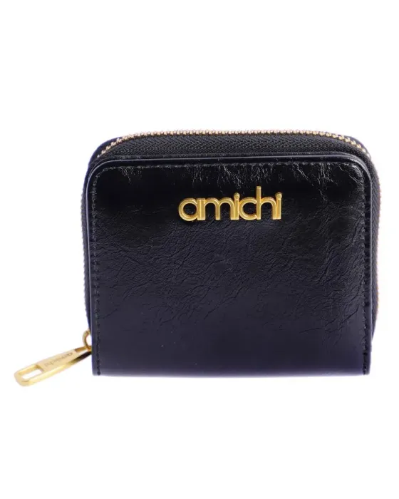 Cartera Monedero Amichi Negra | Monedero compacto