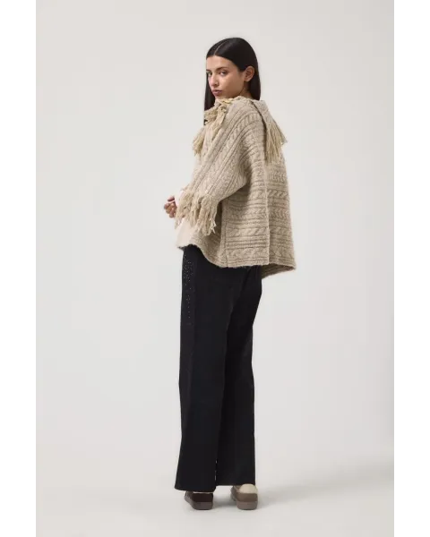 Poncho MDM punto con flecos | Poncho de punto