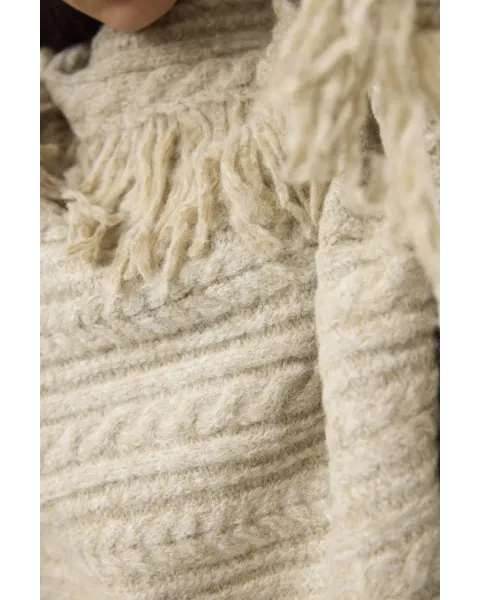Pelerine MDM de malha com franjas | Pelerine de malha