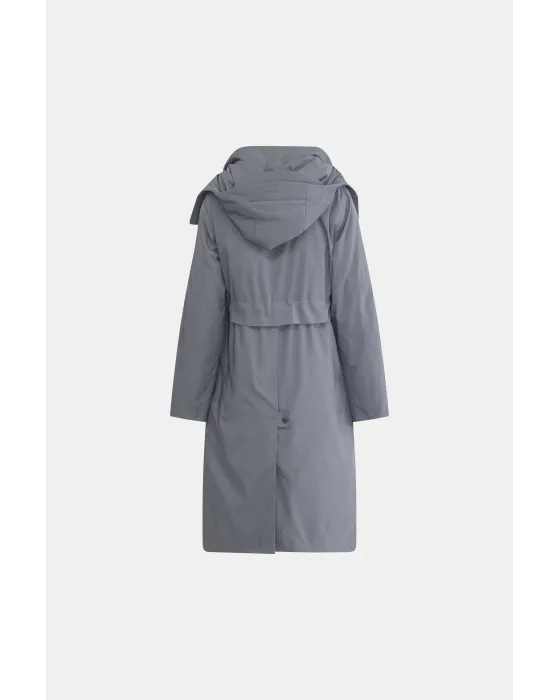 Parka larga MDM interior acolchado y capucha