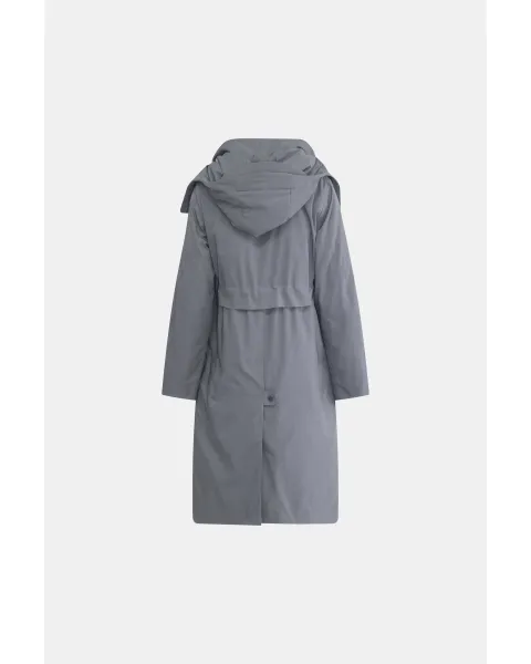 Parka larga MDM interior acolchado y capucha