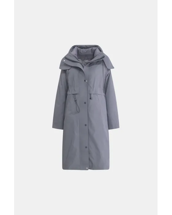 Parka larga MDM interior acolchado y capucha