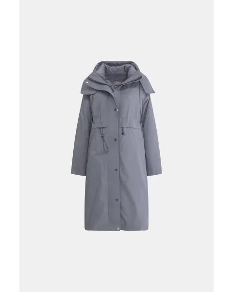 Parka larga MDM interior acolchado y capucha