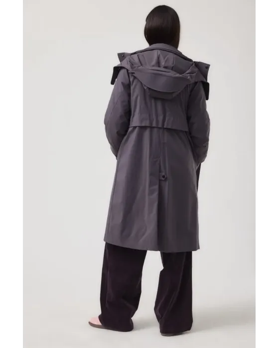 Parka larga MDM interior acolchado y capucha 2
