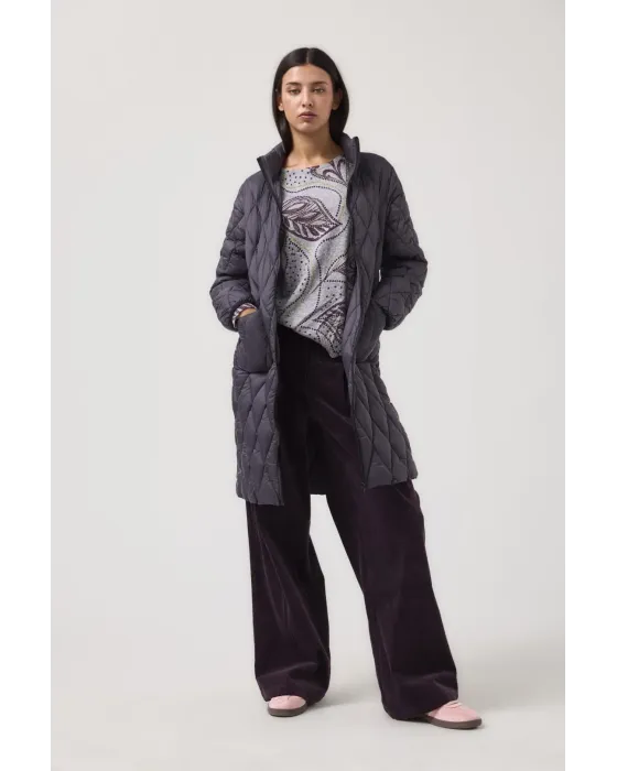 Parka larga MDM interior acolchado y capucha