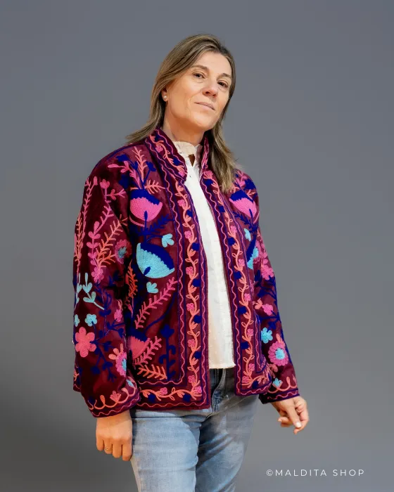 Chaqueta Suzani Terciopelo Bordada | Esenciales