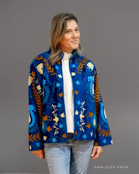 Chaqueta Suzani Terciopelo Bordada | Esenciales