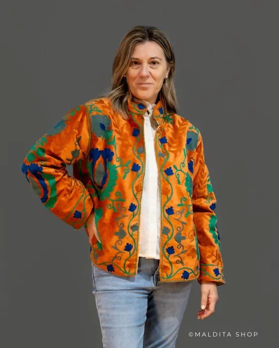 Chaqueta Suzani Terciopelo Bordada | Esenciales
