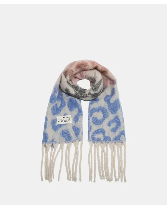 Bufanda Pepe Moll Blue | Estampado animal y flecos