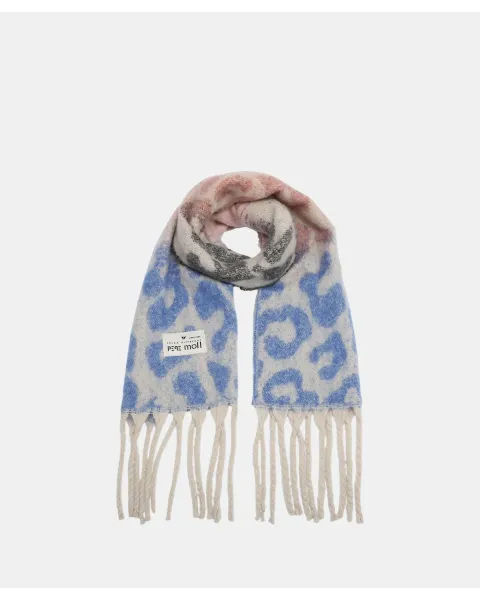 Bufanda Pepe Moll Blue | Estampado animal y flecos