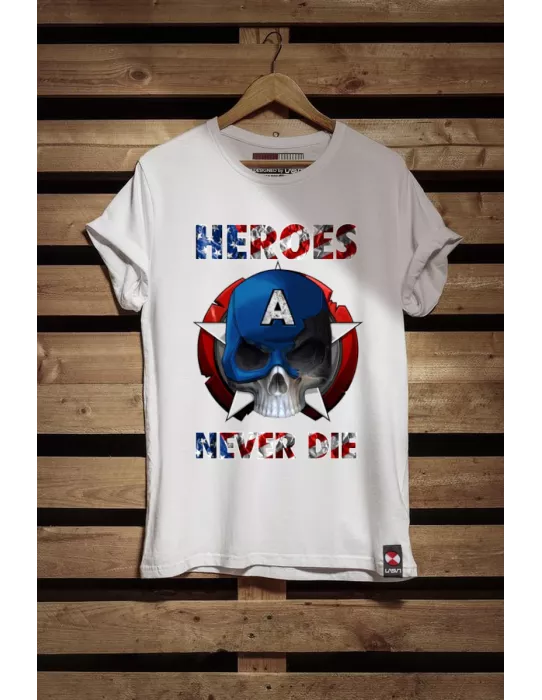 Camiseta Hombre LASAL Neverdie Blanca